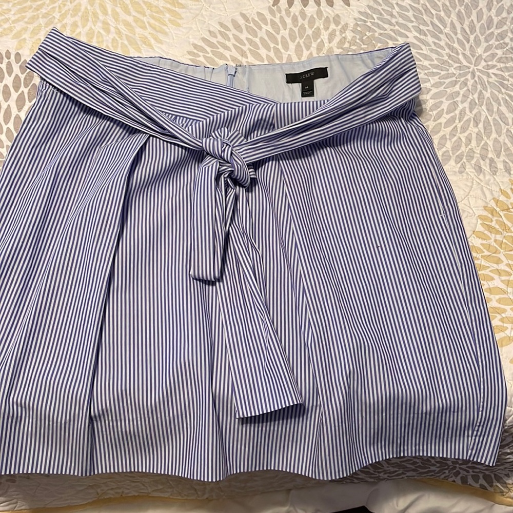 Adorable blue striped cotton J Crew skirt. Size 14, worn just once. Like new.